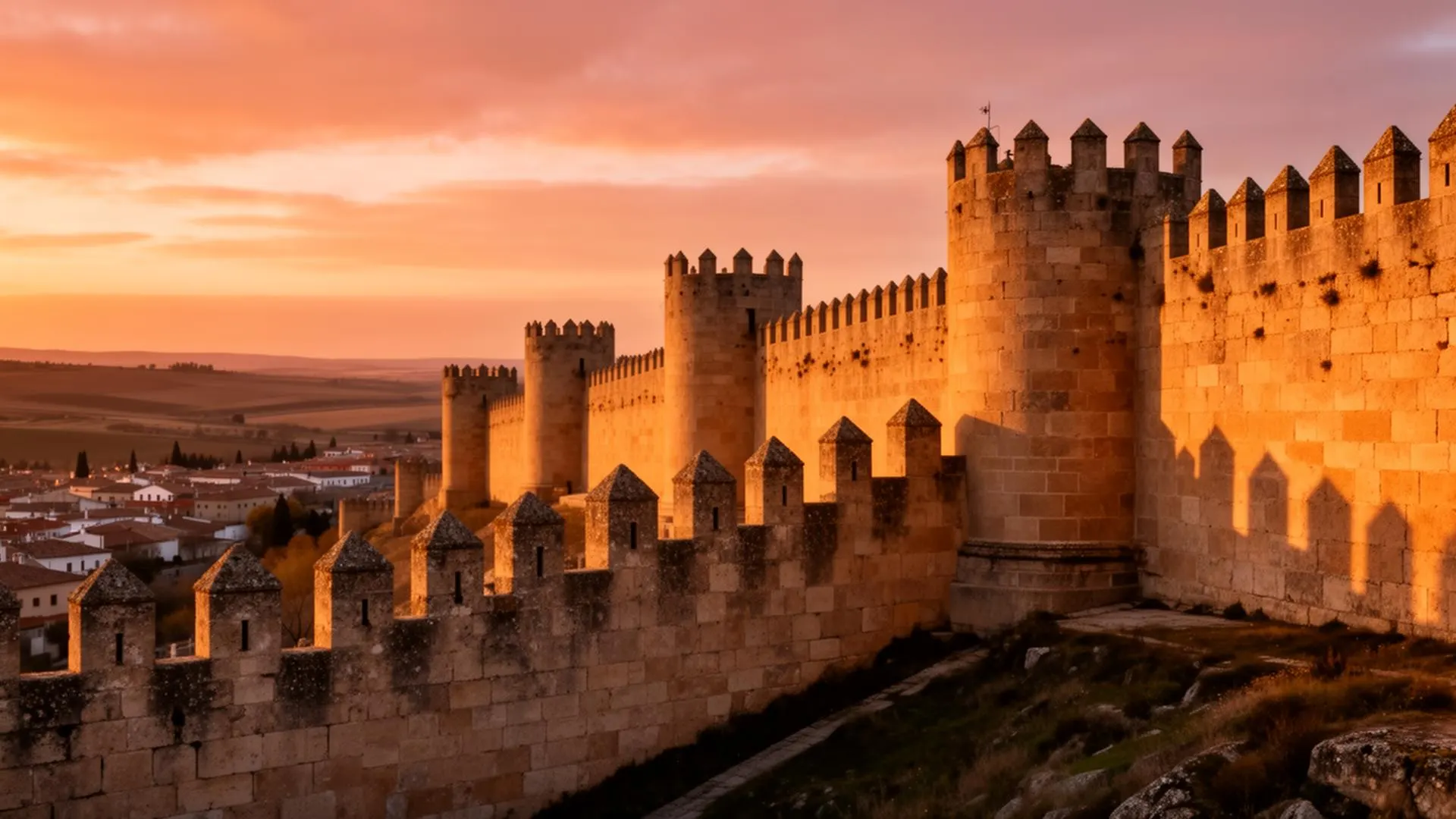 Muralla de Ávila al atardecer